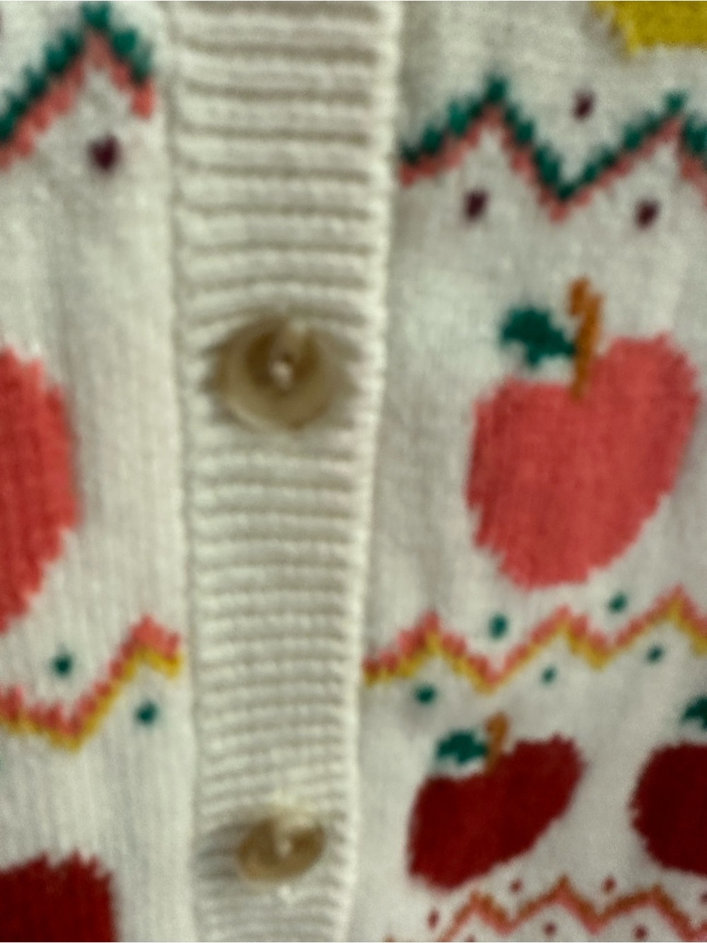 Womens Boden Cardigan Sweater with ADORABLE Multi-Color Apple Motif - Picture 6 of 7